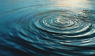 Rippled water surface with concentric circles