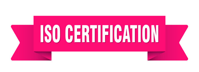 iso certification ribbon isolated on transparent background. iso certification ribbon