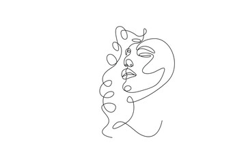 Elegant minimalist girl face drawing in single line style. Perfect for digital illustrations, creative branding, fashion designs, wall art, and modern abstract artwork for home and office decor.