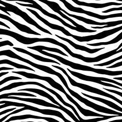 Zebra print pattern design in black and white. Abstract animal print with diagonal stripes. Graphic design element for various applications.