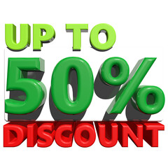 Up to 50 percent discount sale promotion