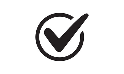Black checkmark icon on transparent background png	
