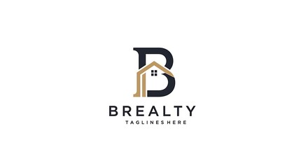 Modern b realty logo design real estate agency branding concept