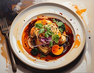 上品に盛り付けられた芸術的な皿