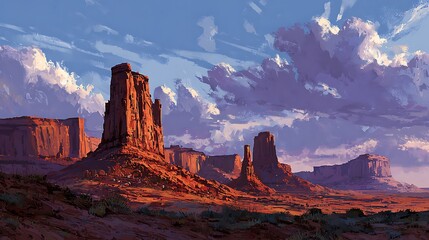 Monument valley features towering rock formations