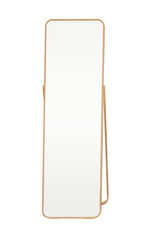 Floor standing dressing mirror with wooden frame isolated