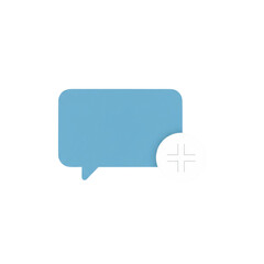 Fototapeta premium Flat Design New Chat Bubble Plus Icon for App
