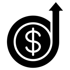 Dollar Up  Icon Element For Design