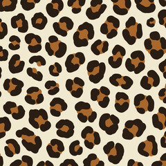 Leopard print pattern on a cream background. Abstract design with no people or objects.