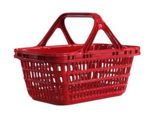 Red plastic shopping basket (6)