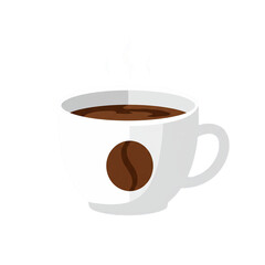 Obraz premium Flat Design Coffee Cup Icon for Food and Drink App