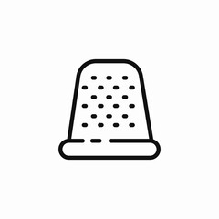 metal sewing thimble icon sign vector