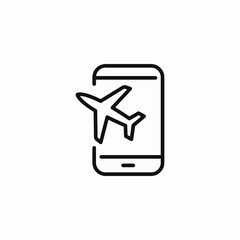 plane on phone icon sign vector © Faatima
