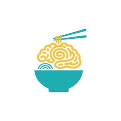 Modern Minimalist Ramen Shop Logo Clean Japanese Noodle Restaurant Branding Vector Illustration Flat Design Visual Identity Symbol Icon for Food Business Cafe Restaurant and Asian Culinary Brand