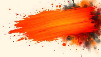 A striking abstract background featuring a vibrant orange brush stroke that adds a modern and artistic flair to the design