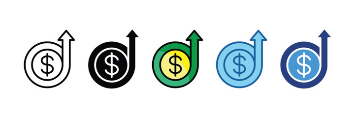 Obraz premium Dollar Up Icon Element For Design
