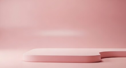 Soft pink podium or platform for product display, set against a matching pastel background