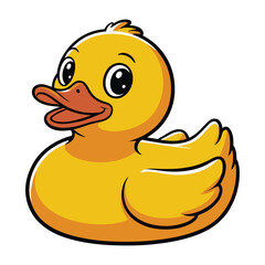 yellow duck isolated on white