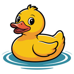 yellow duck isolated on white