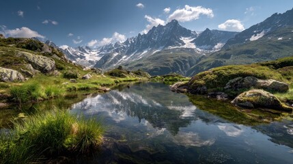 Mountain lake reflection scenic view