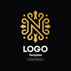 Elegant ornamental monogram with transparent background