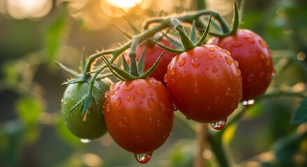 Fresh tomatoes on vine