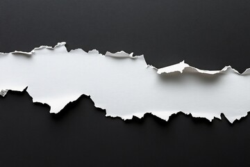 Torn paper revealing blank space a dramatic contrast of black and white offering design versatility Perfect for