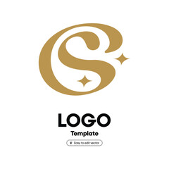 Fototapeta premium Letter S logo with sparkling accents with transparent background
