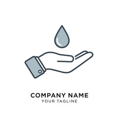 hand holding a blue icon