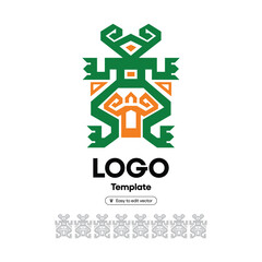 Green stylized frog icon with transparent background