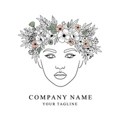 woman, face, hair, beauty, vector, fashion, illustration, head, lips, sketch, art, design, person, lady, drawing, hairstyle, flowers, style, spring, model, nature, flower, silhouette, glamour, eyes