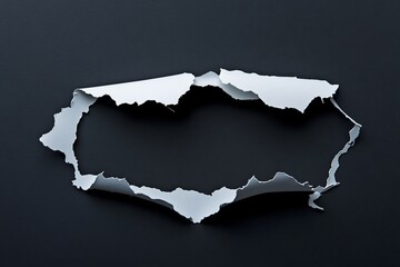 Torn paper revealing dark background a dramatic abstract image with a sense of mystery and intrigue Clean lines stark