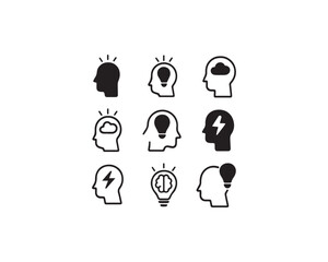 Brainstorming icon vector design illustration set