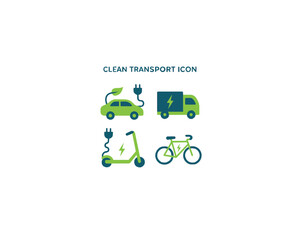 Clean Transport icon vector design illustration set