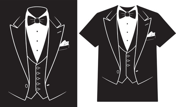 Tuxedo Suit Costume T-Shirt &ndash; Formal Bow Tie Graphic Design