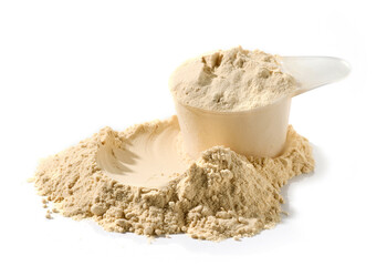protein powder heap and measure spoon