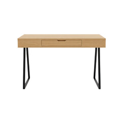 Minimalist wooden desk with black metal legs