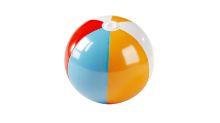 
Colorful inflatable beach ball with bright stripes summer toy for holiday fun water games and seaside activity isolated on white background