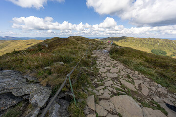 Hiking along the red trail to the highest peak of the Bieszczady Mountains - Tarnica