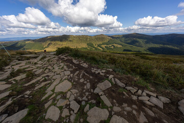 Hiking along the red trail to the highest peak of the Bieszczady Mountains - Tarnica