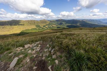 Hiking along the red trail to the highest peak of the Bieszczady Mountains - Tarnica
