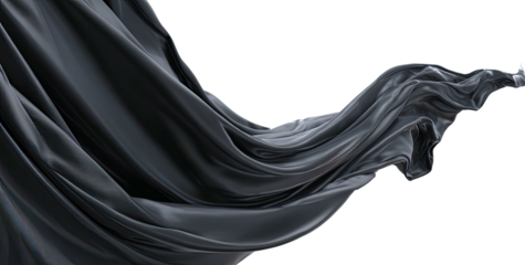 Dark draped fabric flowing