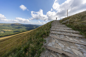 Hiking along the red trail to the highest peak of the Bieszczady Mountains - Tarnica