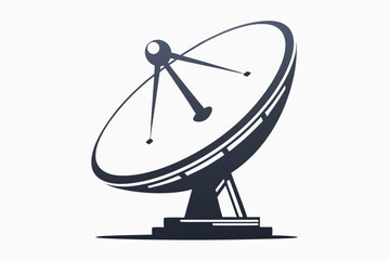 Black and white antenna dishes communicate signals powerfully across the world using technology