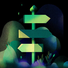 Sign - A board with symbols or directions