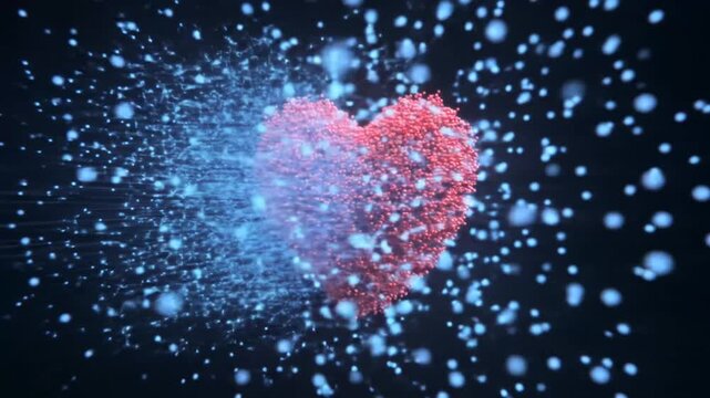 Abstract heart exploding