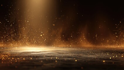 Golden spotlight illuminates a dark, textured surface