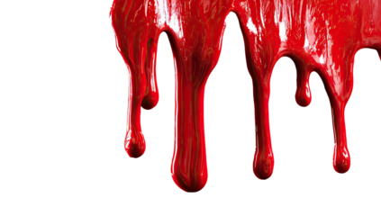 Dripping crimson liquid against a black background