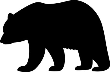 Bear Silhouette Vector | Wild Animal Outline | Wildlife Forest Icon Design