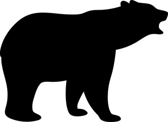 Bear Silhouette Vector | Wild Animal Outline | Wildlife Forest Icon Design